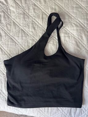Athleta Black Transcend Asymmetrical Sports Bra